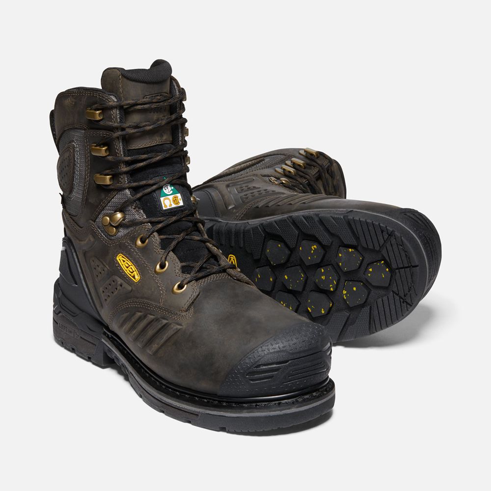 Botte de Travail Keen Homme Noir Marron | Csa Philadelphia+ 8\" Insulated Waterproof (Carbon-Fiber To